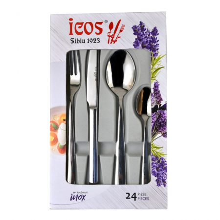 Pentru casa - Set tacamuri inox 2.5 mm, 6 persoane, 24 piese, Set-Eva