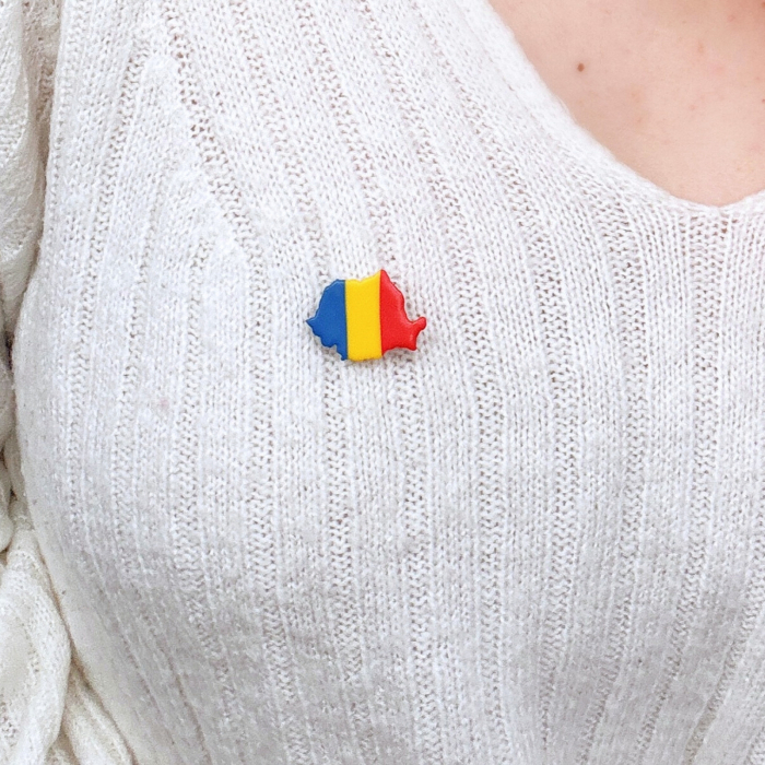 Broșă Harta României multicoloră [3]