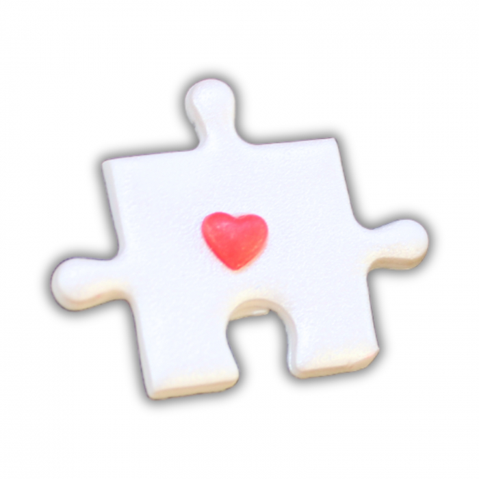 Brosa Piesa de Puzzle albă cu detalii [5]