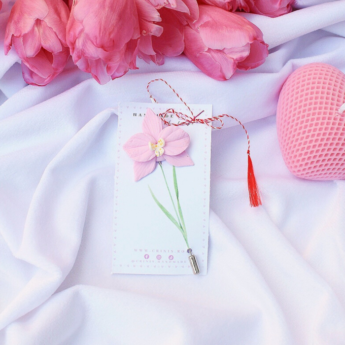 Brosa - Pin Orhidee Mini - Roz