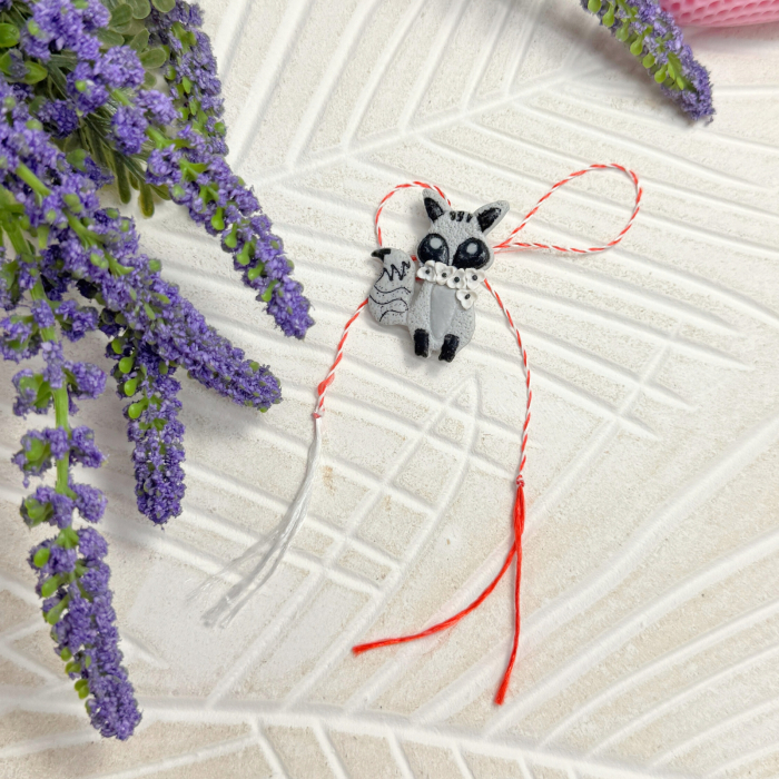 Brosa Raccoon gri, accesoriu jucaus [2]