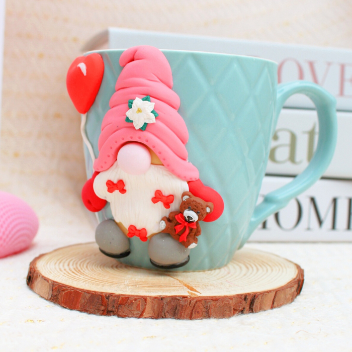 Cana albastră cu gnom tematic Valentine's [3]