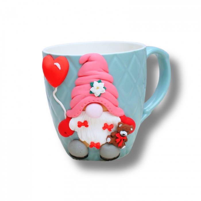 Cana albastră cu gnom tematic Valentine's [6]