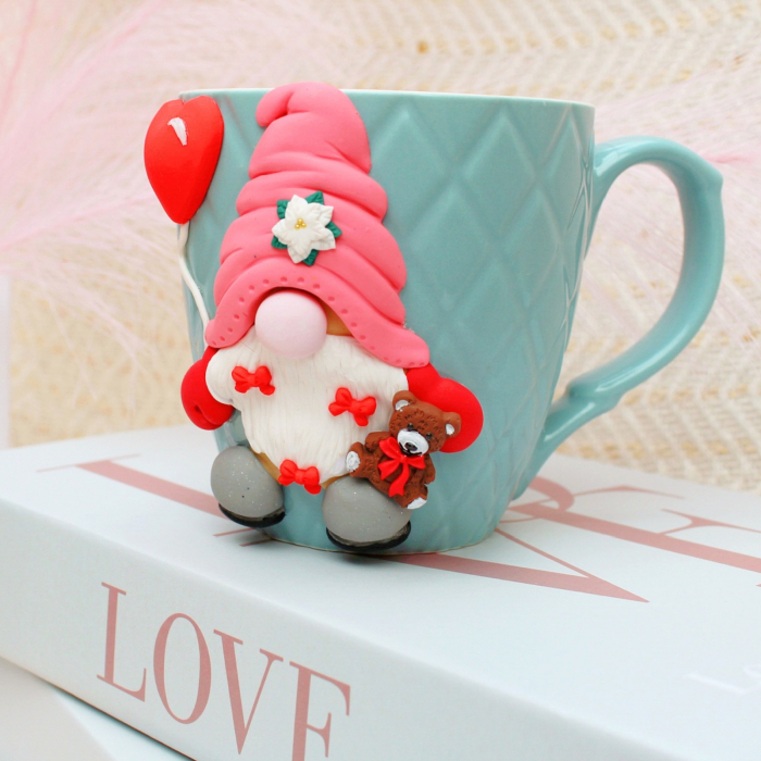 Cana albastră cu gnom tematic Valentine's [2]