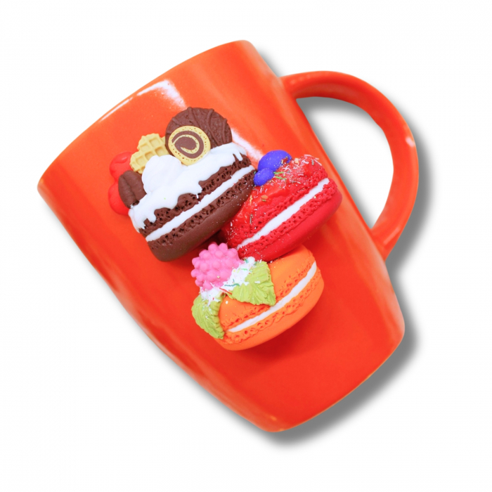 Cana Macarons portocalie cu detalii [5]