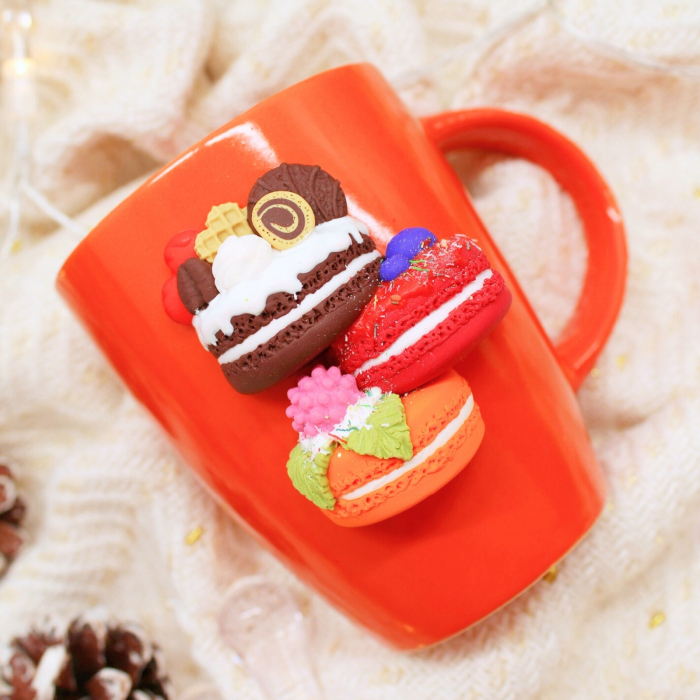 Cana Macarons portocalie cu detalii [2]