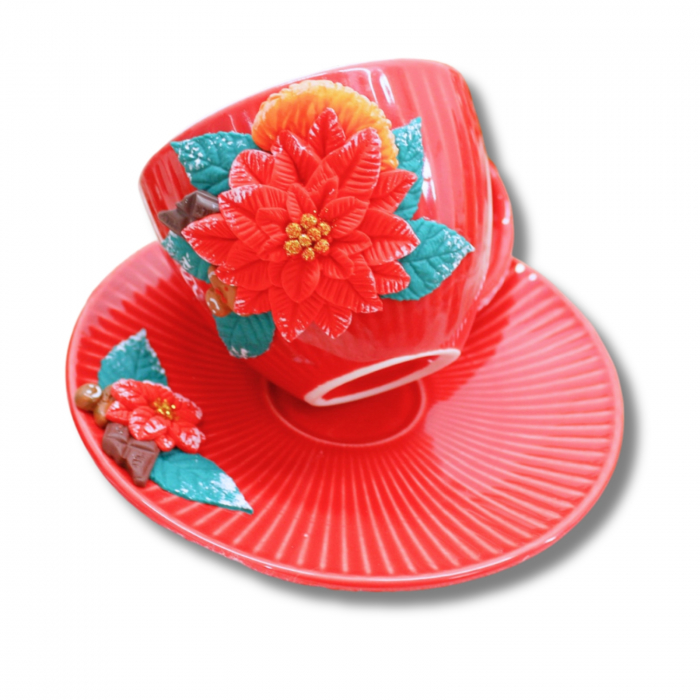 Set Cana Craciunita cu design festiv rosu [7]