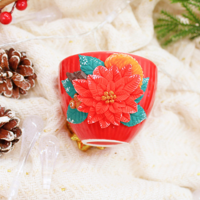 Set Cana Craciunita cu design festiv rosu [3]