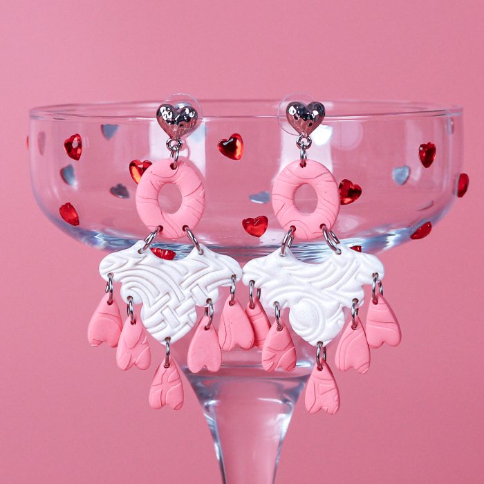 Cercei Angel Dream roz cu design elegant [2]