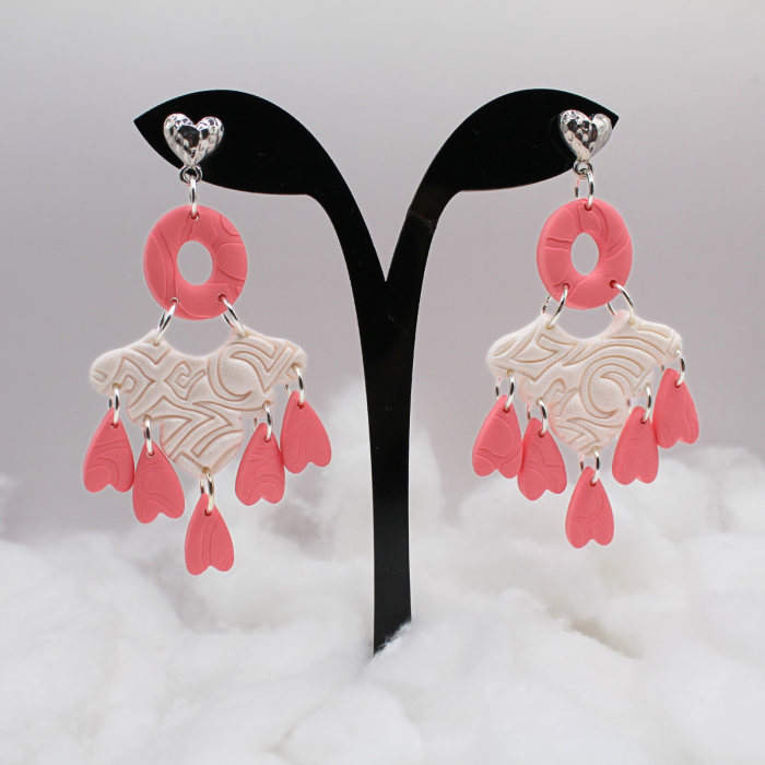 Cercei Angel Dream roz cu design elegant [3]