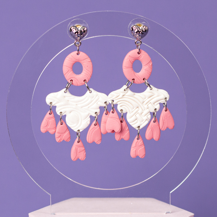 Cercei Angel Dream roz cu design elegant [3]