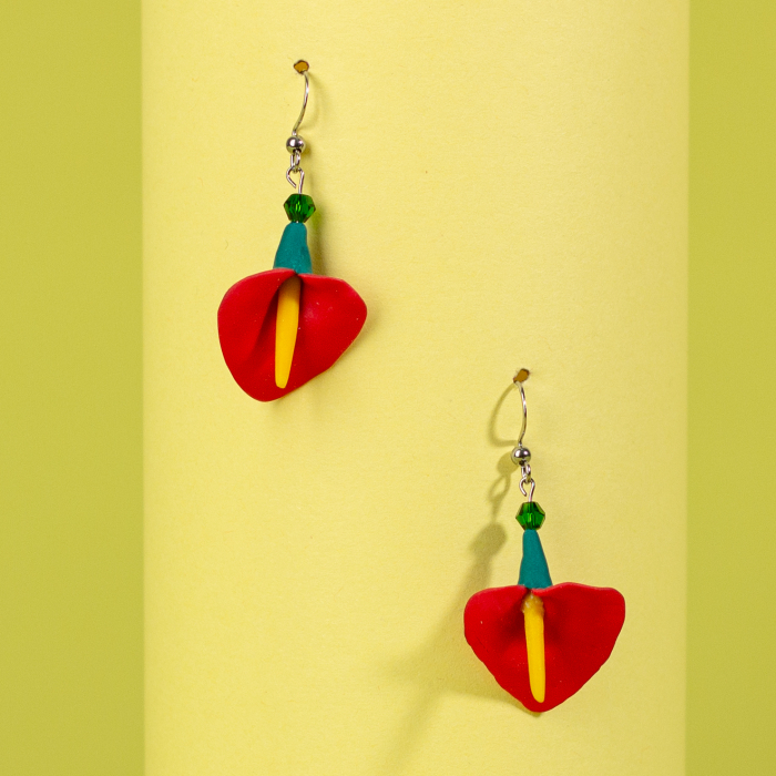 Cercei roșii Anthurium model floral [2]