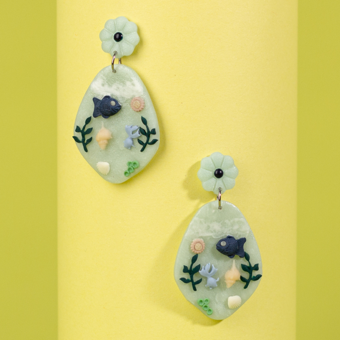 Cercei lungi albastri de ocean Aquelle [2]