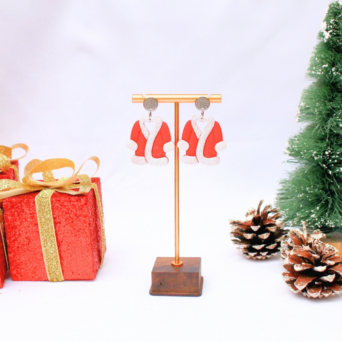Cercei Christmas Coat roșii [3]