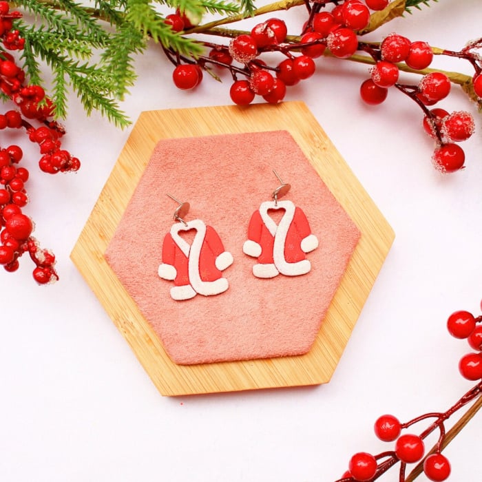 Cercei Christmas Coat roșii [2]