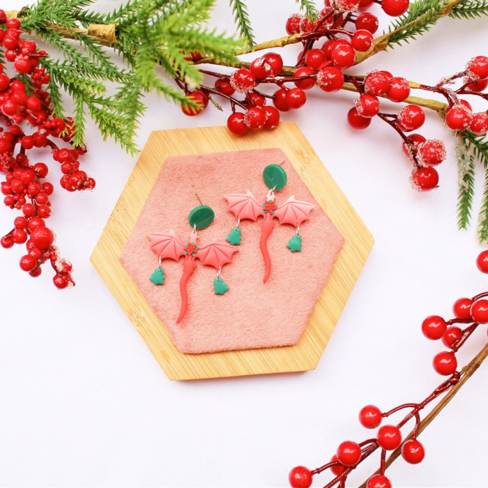 Cercei Christmas Dragon multicolori pentru sărbători [2]