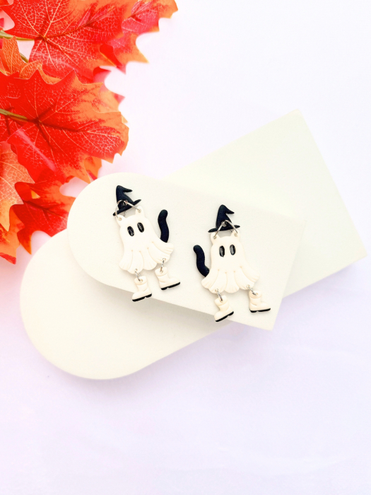 Cercei Cowboy Cat Boo pentru Halloween [2]