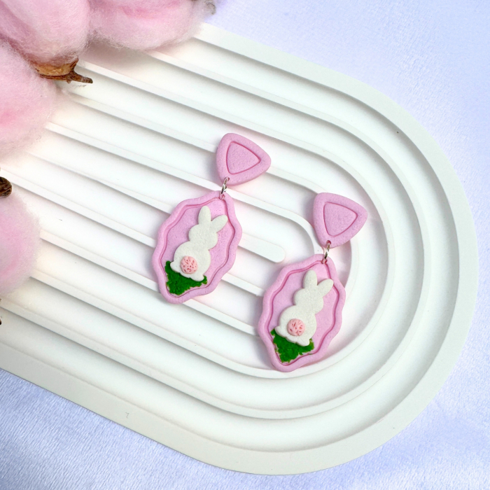 Cercei roz Easter Bunny tematic [2]