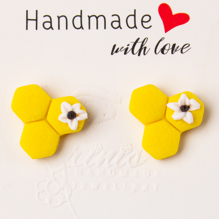 Cercei Faguri cu Textura Galbena [2]