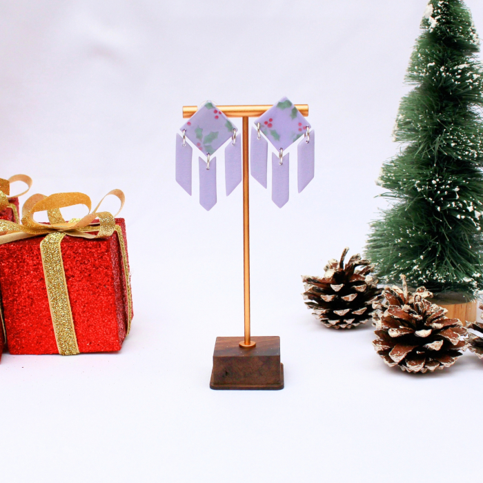 Cercei Festive Sprigs mov pal design sofisticat [4]