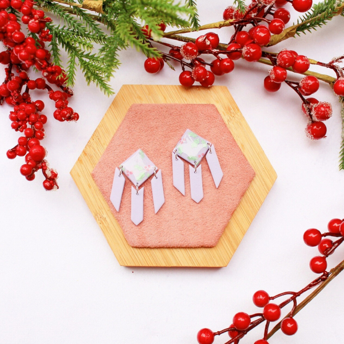 Cercei Festive Sprigs mov pal design sofisticat [2]