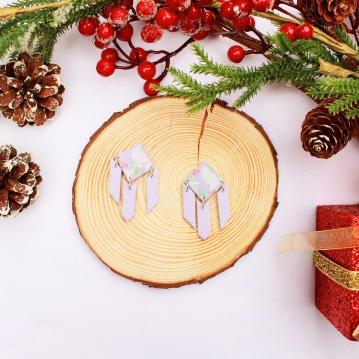 Cercei Festive Sprigs mov pal design sofisticat [3]