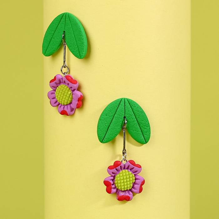 Cercei Floare lungi cu design colorat [2]