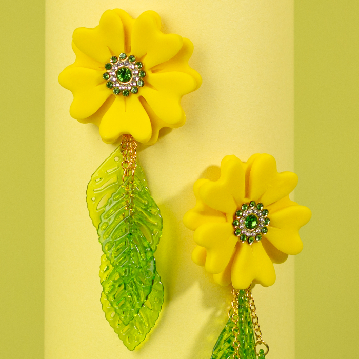 Cercei Flora Ray cu floare galbenă [2]