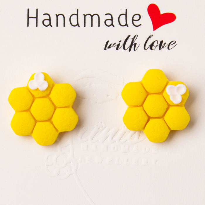 Cercei FlowerWax galbeni cu eleganță subtilă [2]