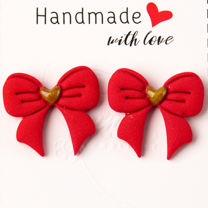 Cercei Roșii cu Fundiță și Inimioară [2]