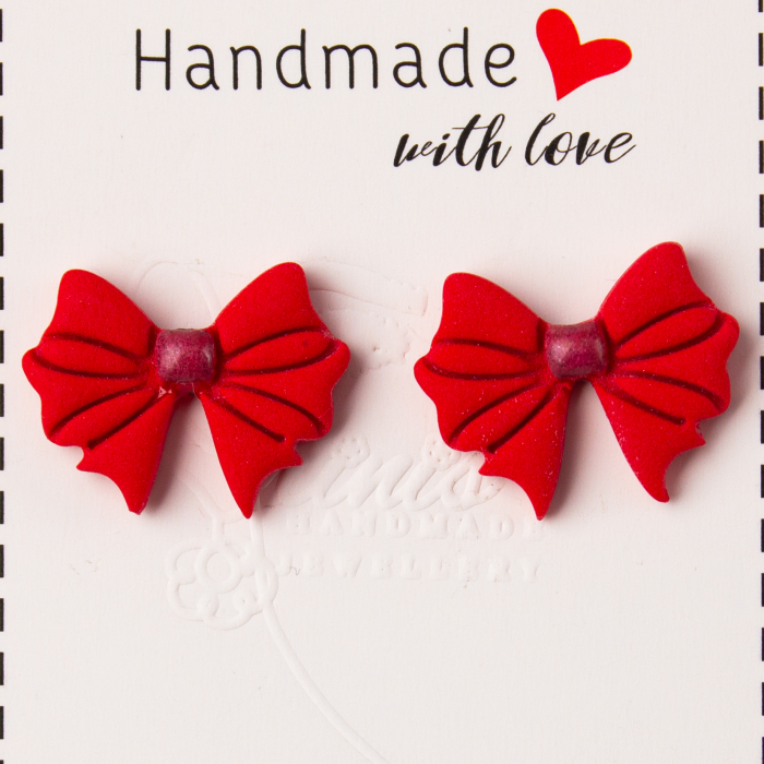 Cercei fundiță roșii stilizați [2]