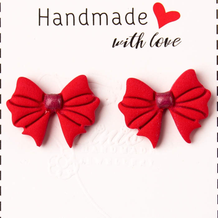 Cercei fundiță roșii stilizați [2]