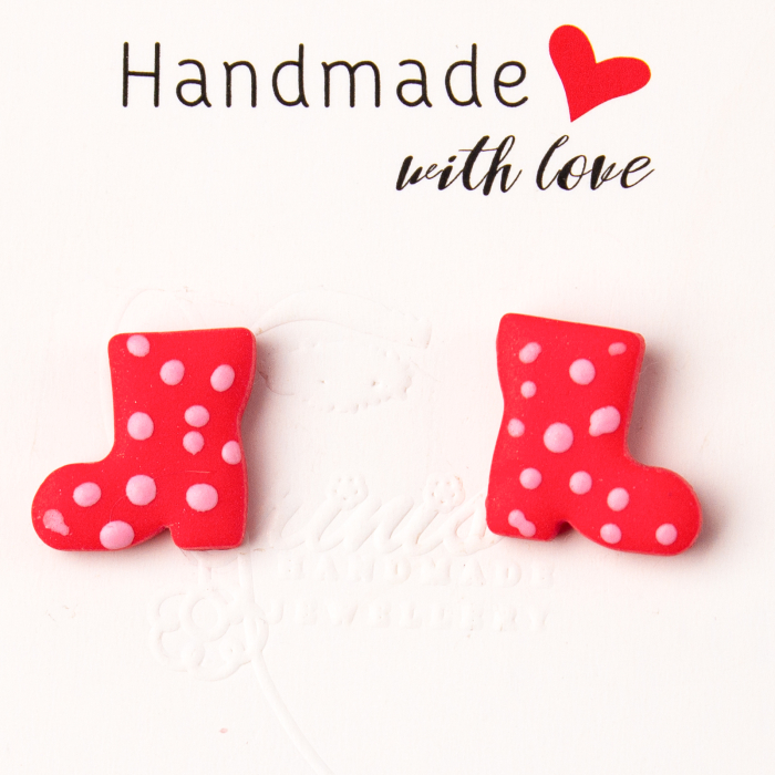 Ghetuțe cu Buline Cercei Roșii [2]