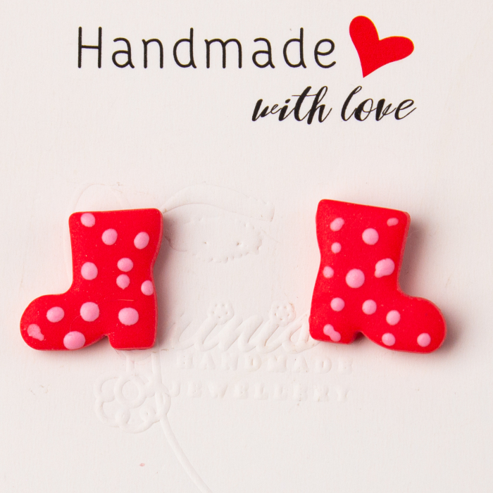 Ghetuțe cu Buline Cercei Roșii [2]