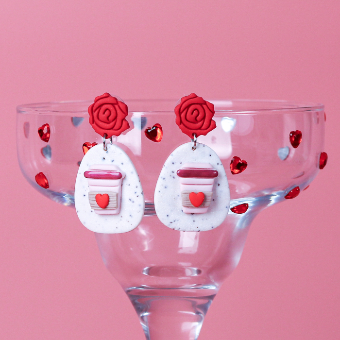 Cercei Love Coffee multicolori cu cafea decorativă [2]