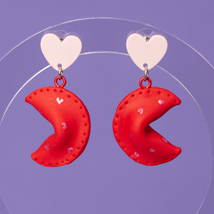 Cercei Fortune Cookie, model norocos roșu [2]