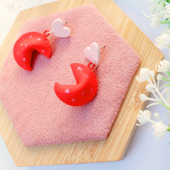 Cercei Fortune Cookie, model norocos roșu [2]
