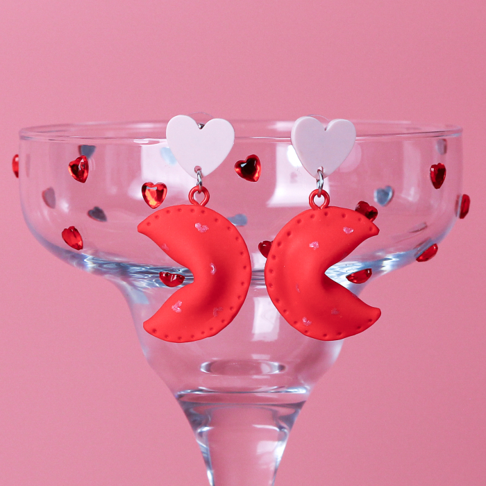 Cercei Fortune Cookie, model norocos roșu [3]