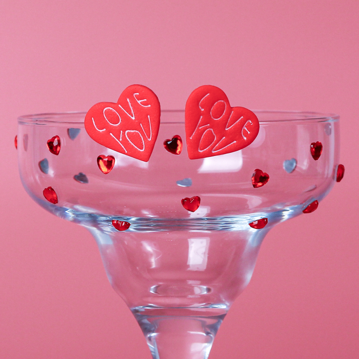 Cercei roșii inimă cu mesaj Love You [3]