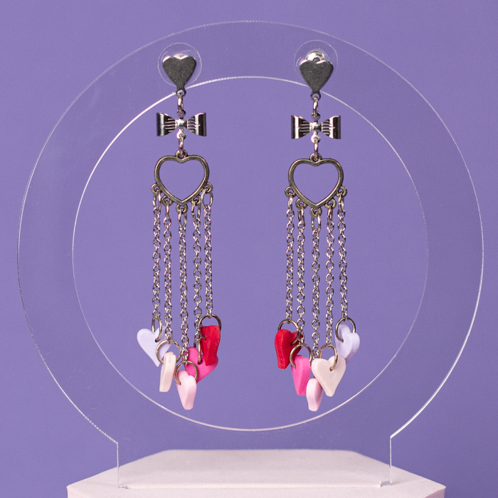 Cercei Love Petals cu inimioare jucăușe [2]