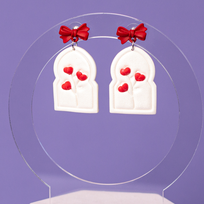 Cercei albi Love Stick eleganţi [3]