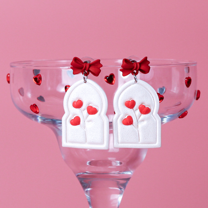 Cercei albi Love Stick eleganţi [2]