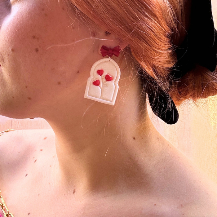 Cercei albi Love Stick eleganţi [3]