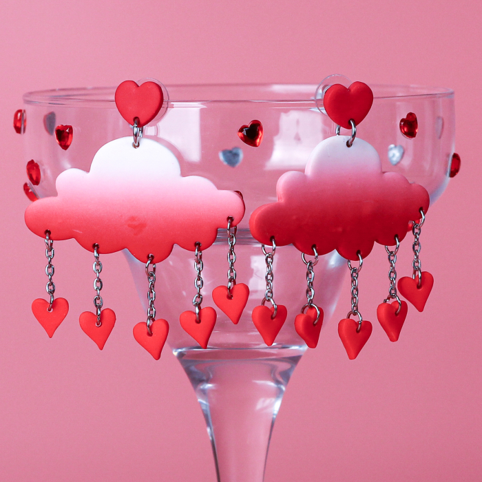 Cercei Lovely Clouds roșii [2]