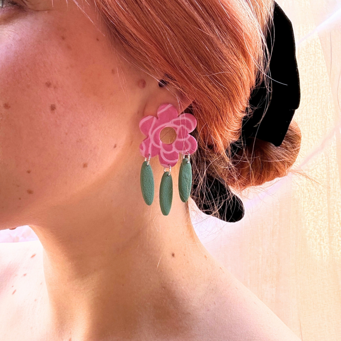 Cercei Magic Flower multicolori cu design floral [3]