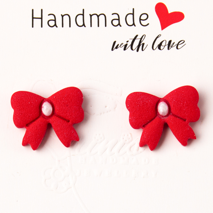 Cercei fundita roșii cu prindere pin [2]