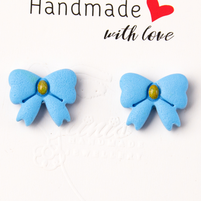 Cercei mini fundiță turcoaz, jucăuși și feminini [2]