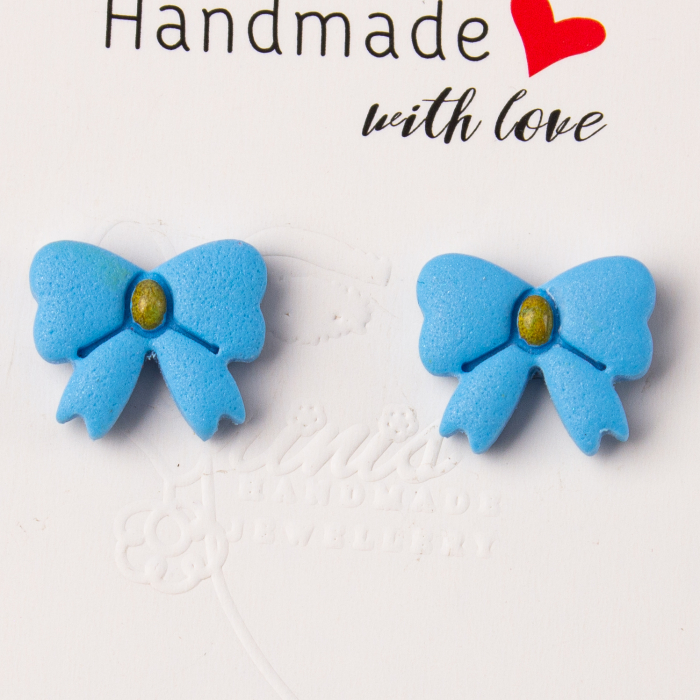 Cercei mini fundiță turcoaz, jucăuși și feminini [2]