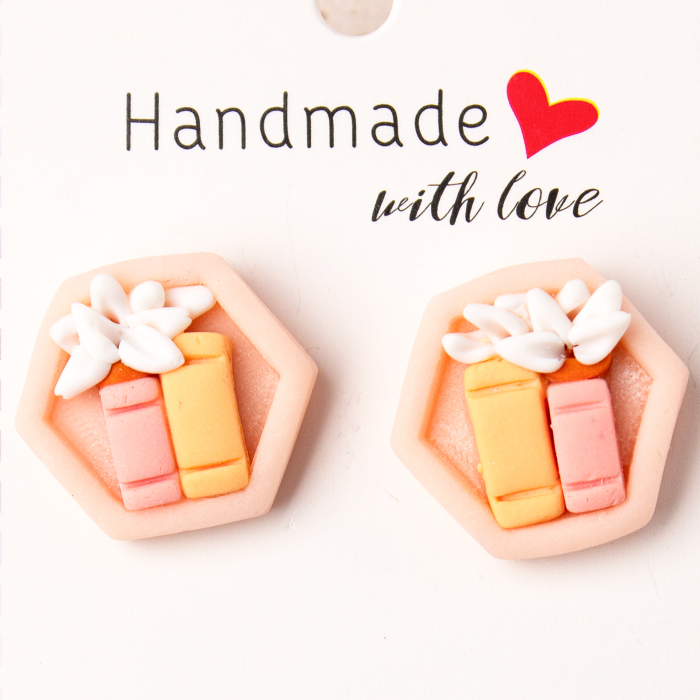 Cercei Mini Shelf crem cu raft și cărți [2]