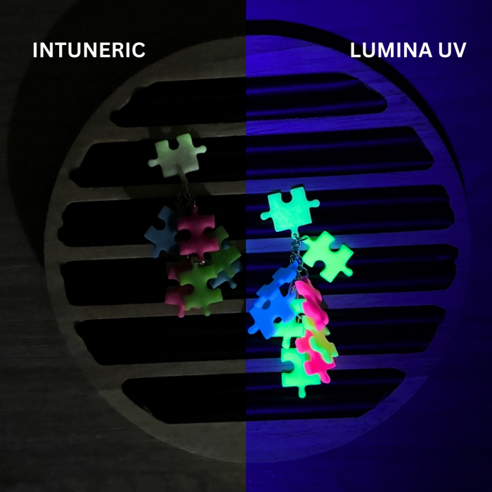Cercei Neon Puzzle multicolori strălucitori [2]